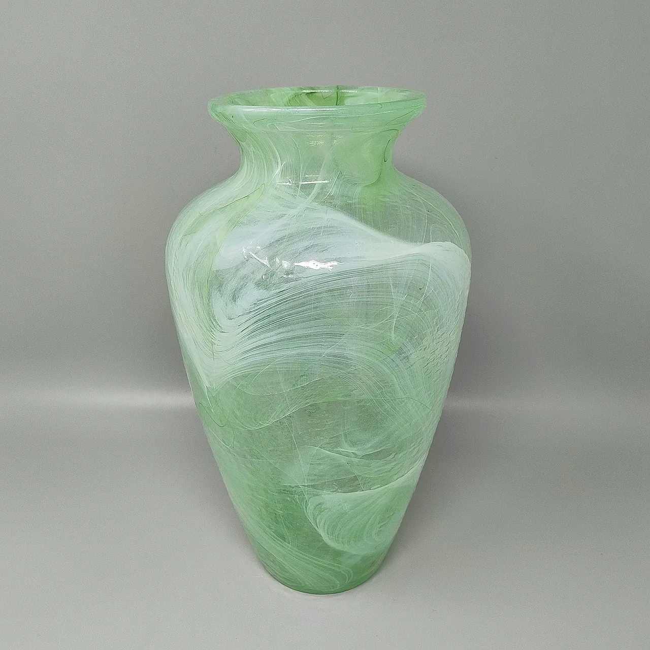Handcrafted green vase by Michielotto in Murano glass, 1970s 3