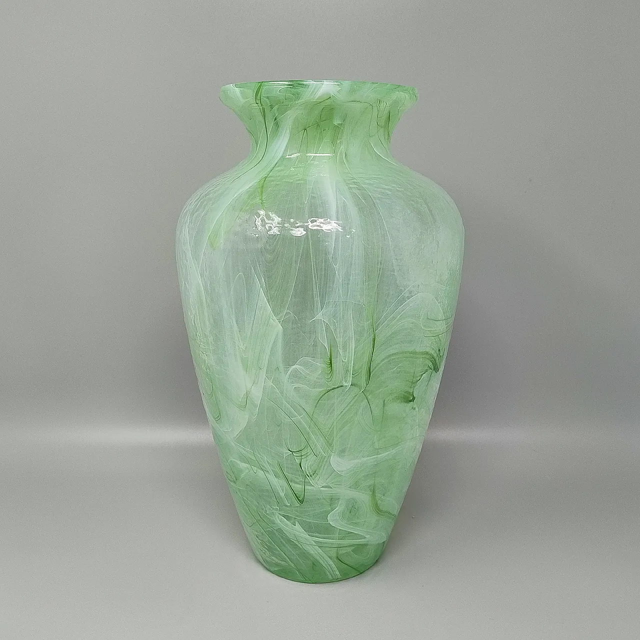 Handcrafted green vase by Michielotto in Murano glass, 1970s 5