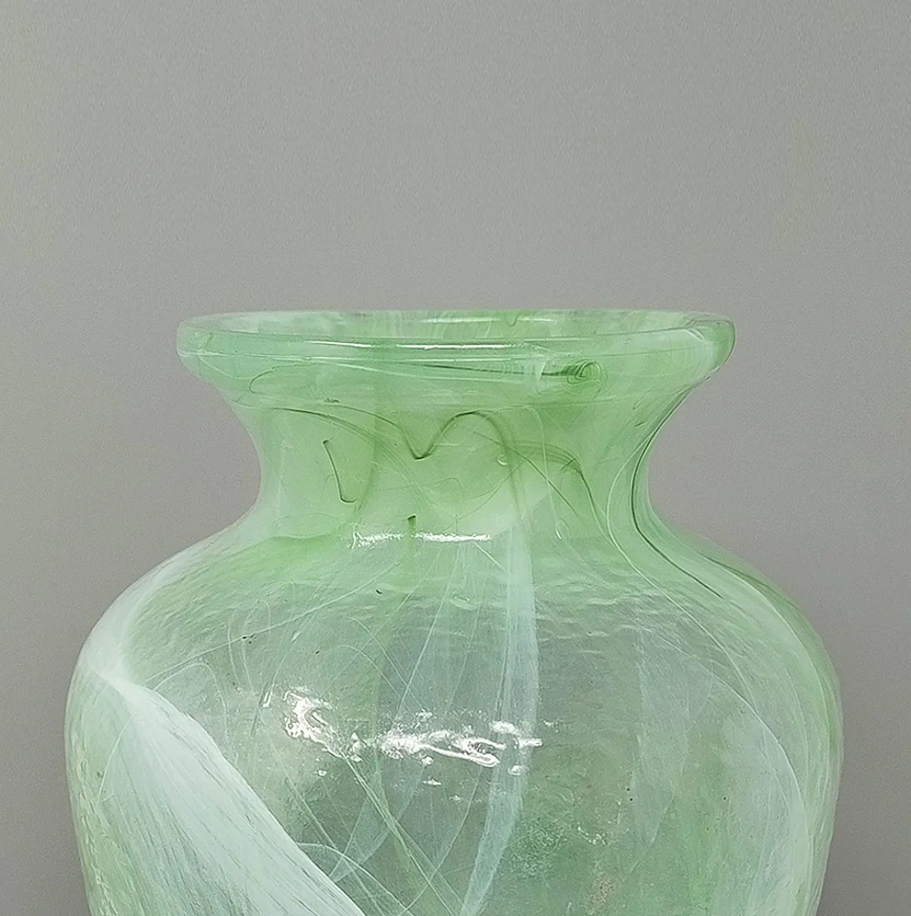 Handcrafted green vase by Michielotto in Murano glass, 1970s 6