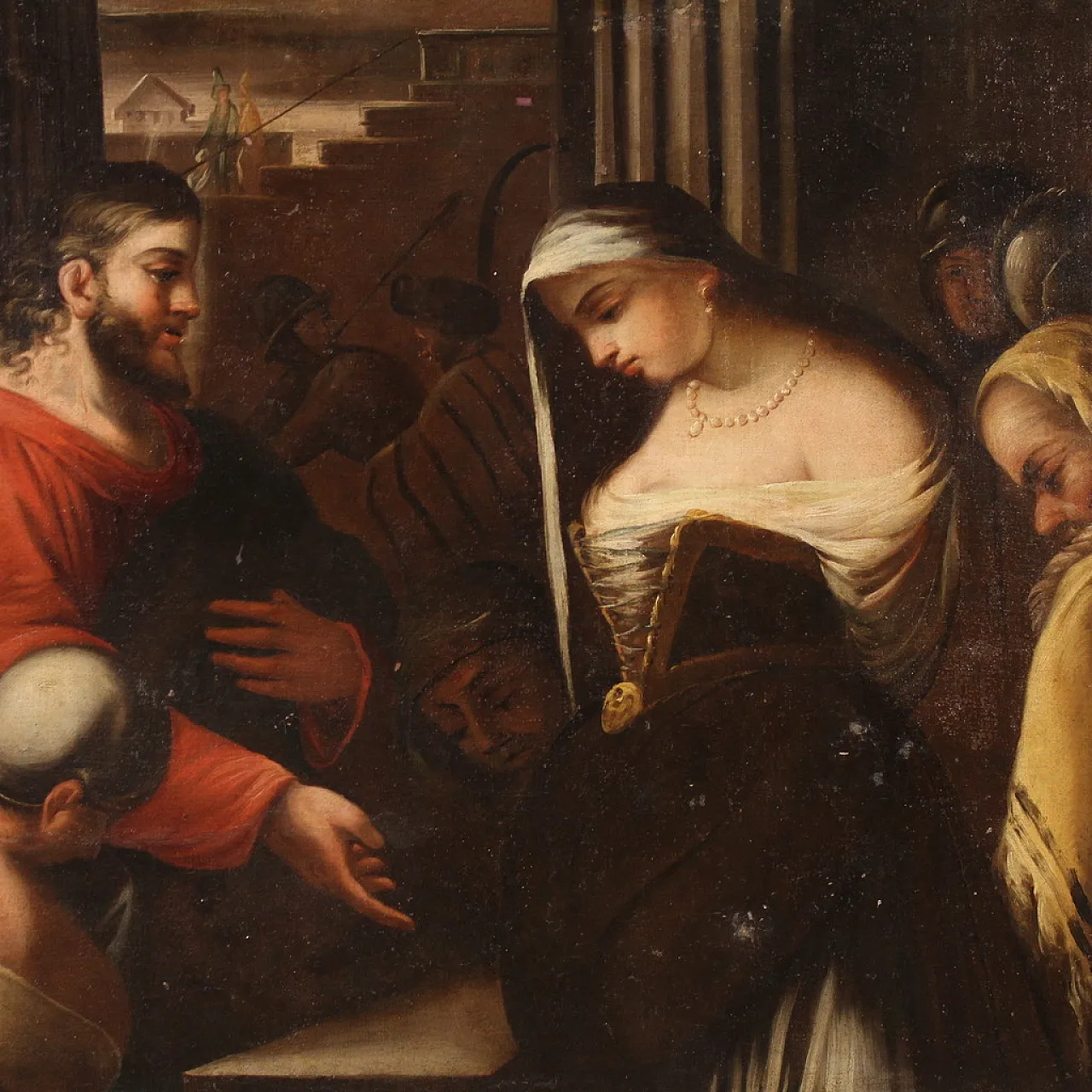 Italian painting Christ and the Adulteress,  18th century 4