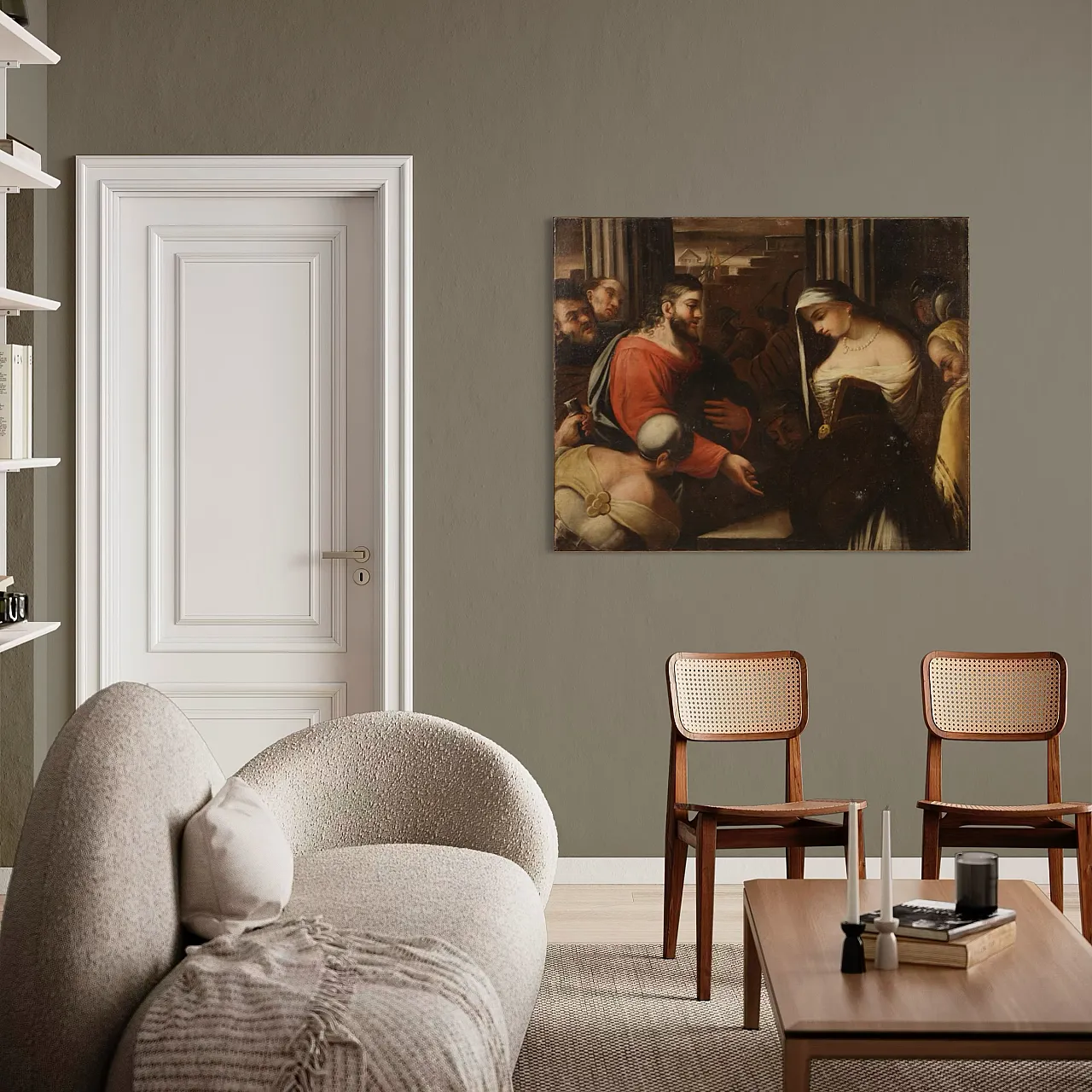 Italian painting Christ and the Adulteress,  18th century 8