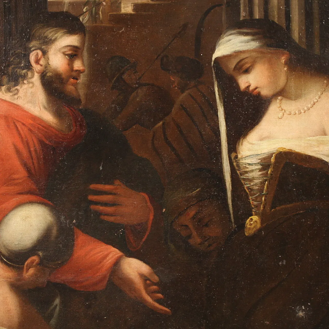 Italian painting Christ and the Adulteress,  18th century 11