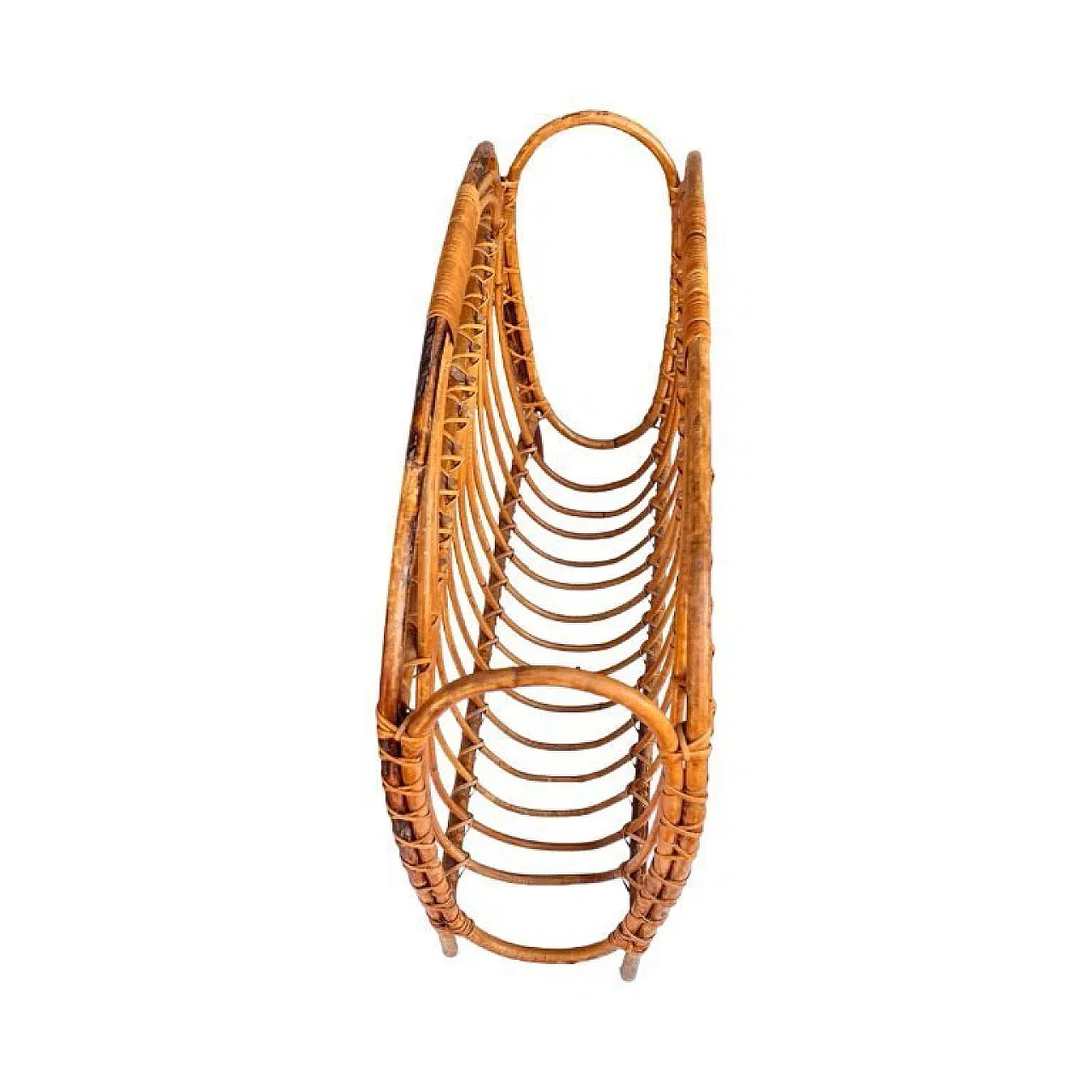 Wicker newspaper rack, 1970s 4