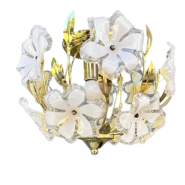 Lampada da soffitto floreale Hollywood Regency, anni '80