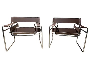 Poltrona Wassily B3 in pelle Cognac 06 di Knoll Studio, anni 2000