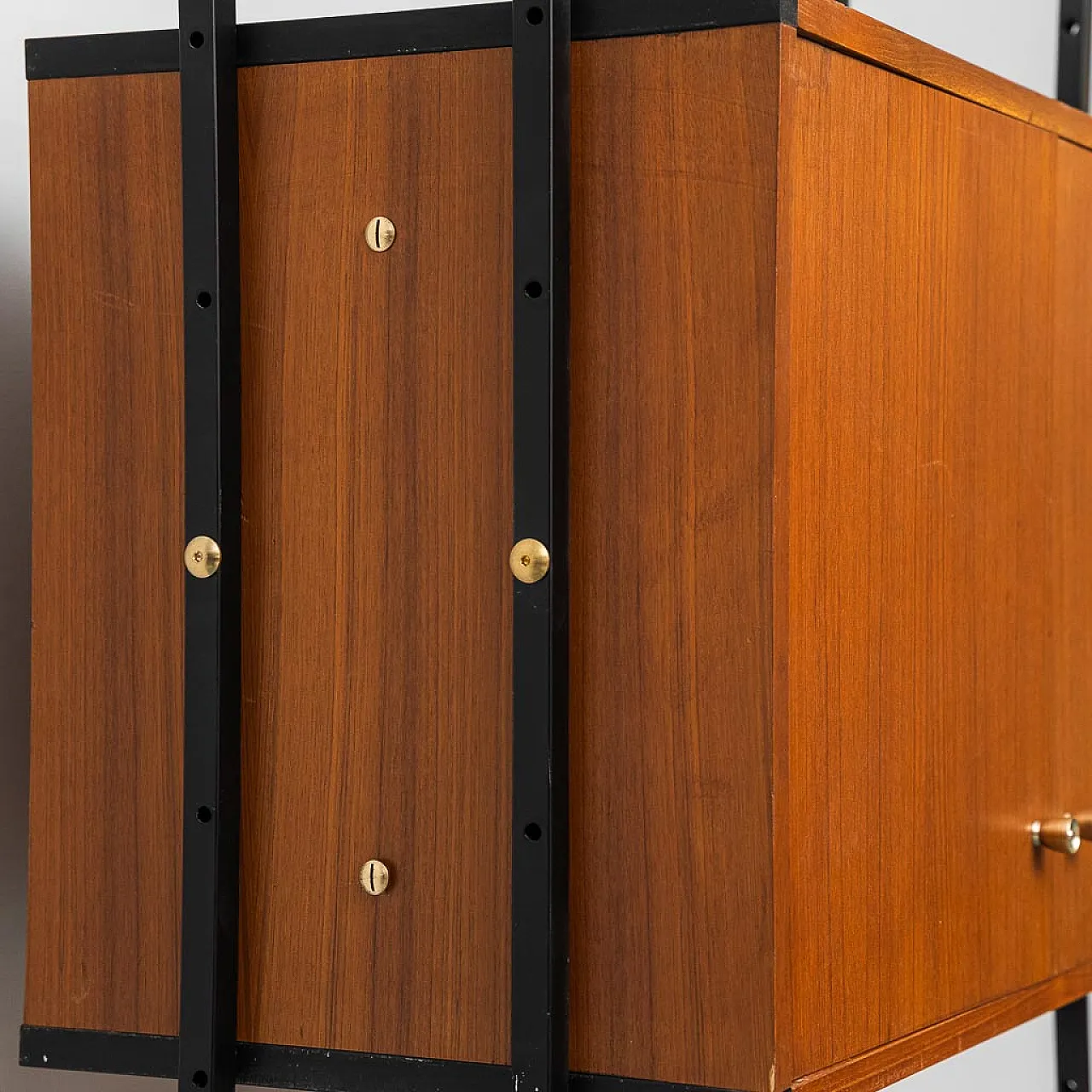 AV bookcase Teak and metal furnishings, 1960s 4