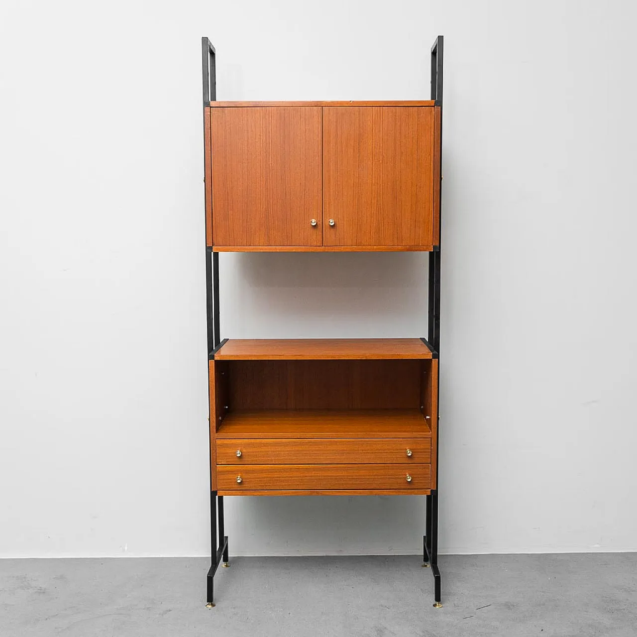 AV bookcase Teak and metal furnishings, 1960s 5