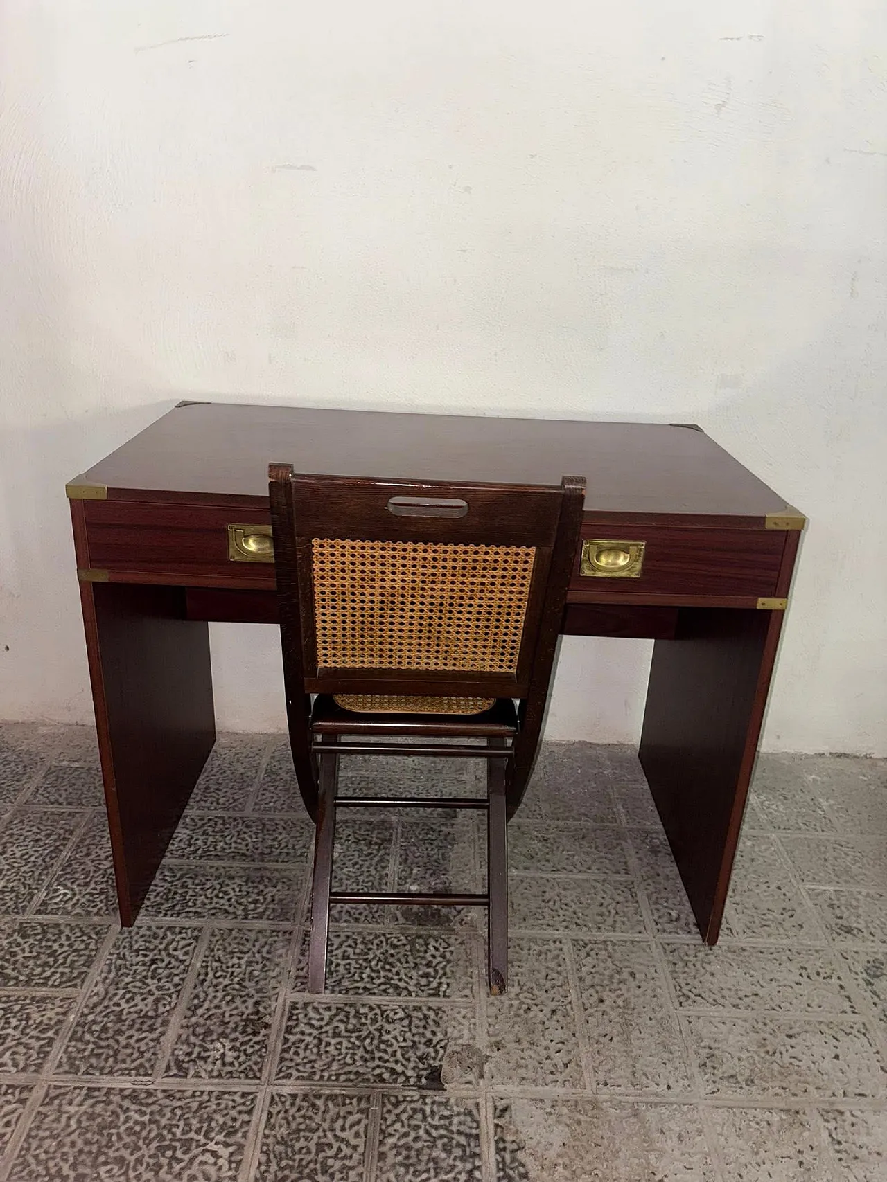 Desk with old navy chair, 60s 2