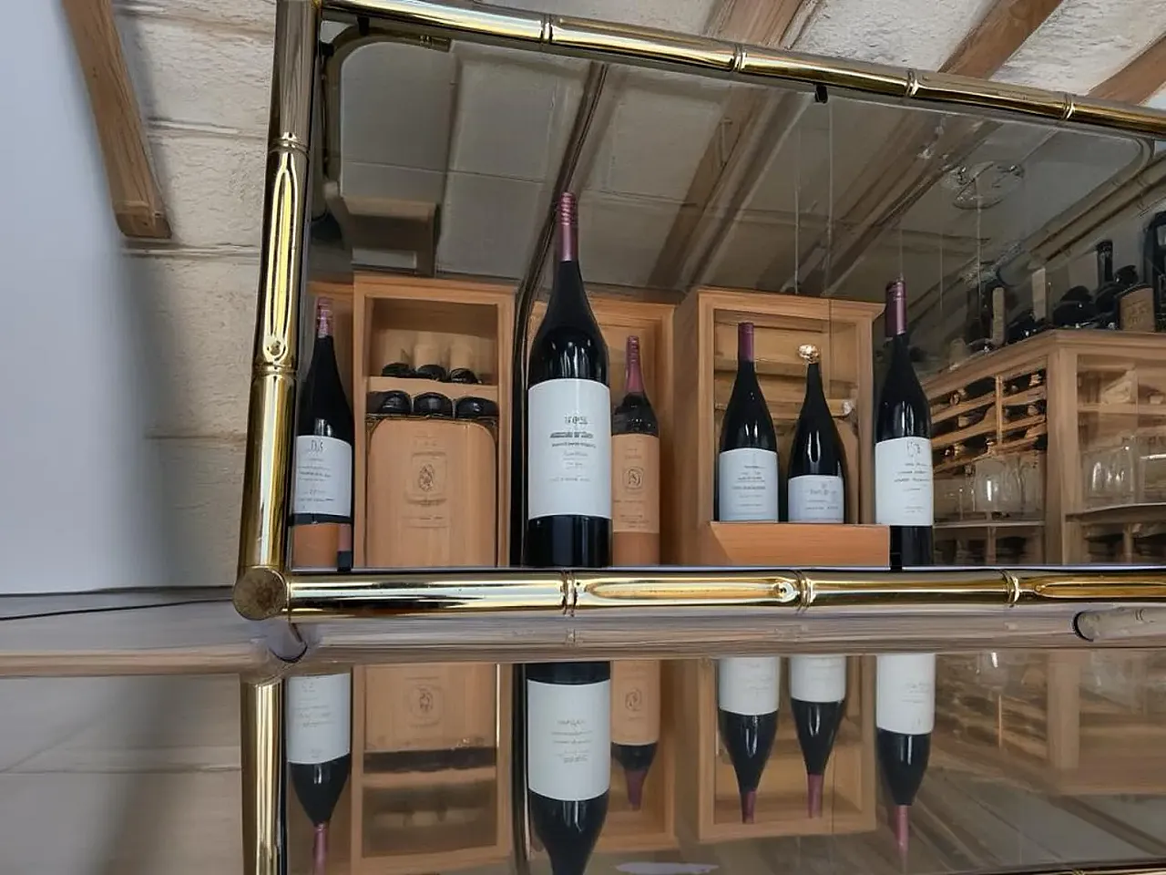 Coffee table in brass and smoked glass, 1990s 6