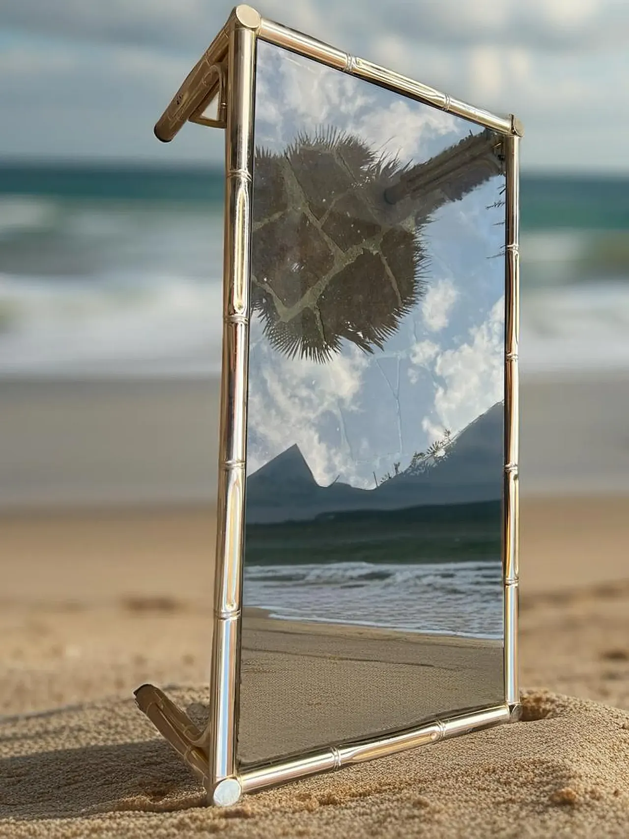 Coffee table in brass and smoked glass, 1990s 10