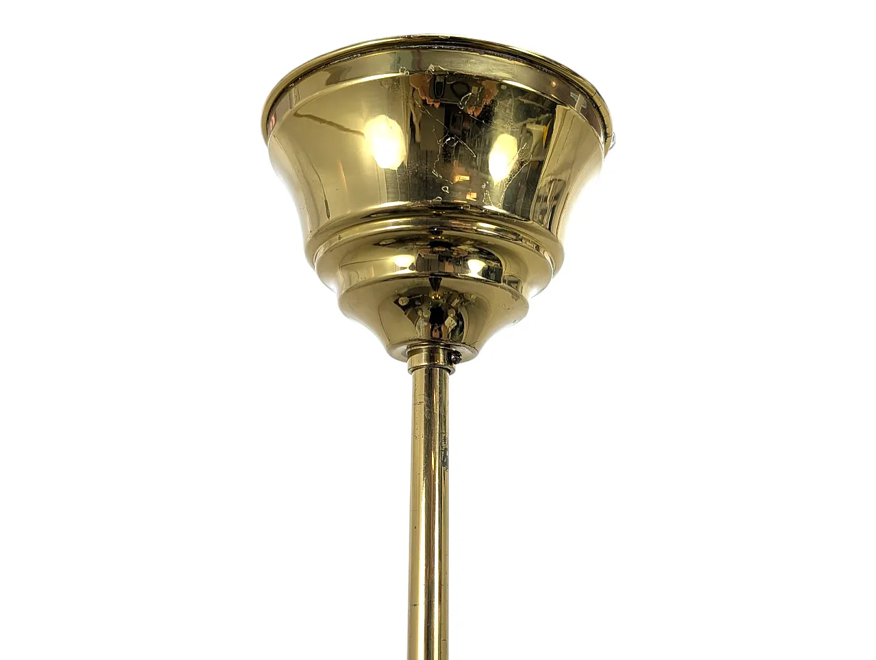Brass pendant chandelier with 5 lights, 1960s 6