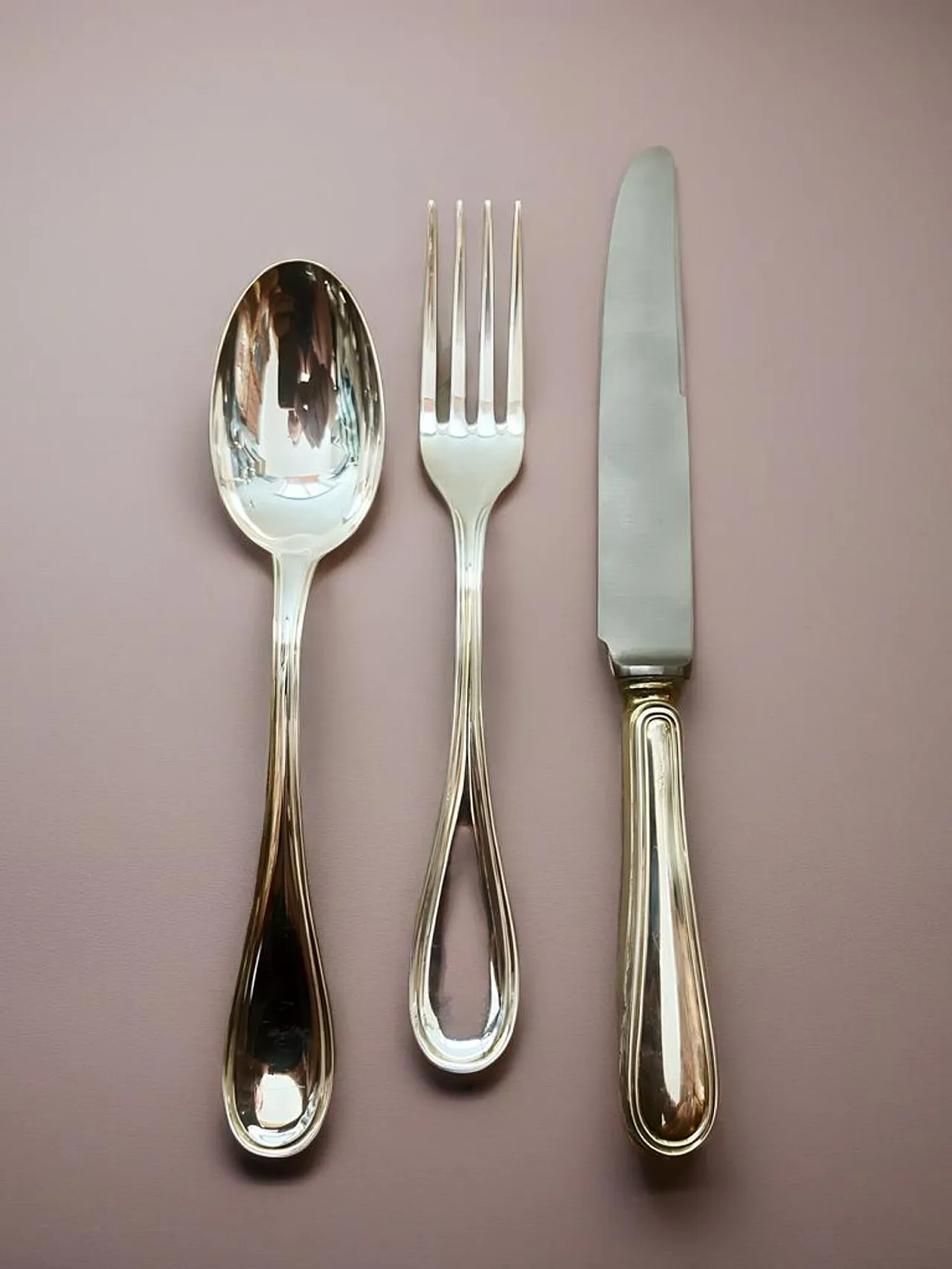 Servizio di posateria da 12 persone in argento 800, anni '90 6