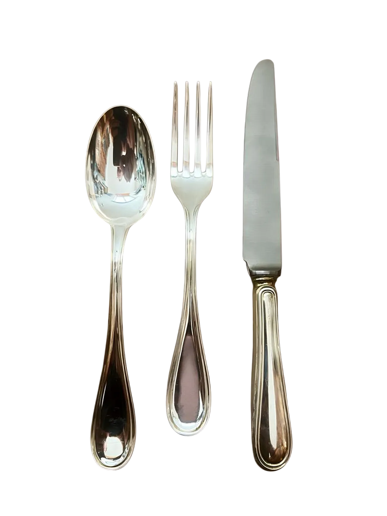 Servizio di posateria da 12 persone in argento 800, anni '90 7