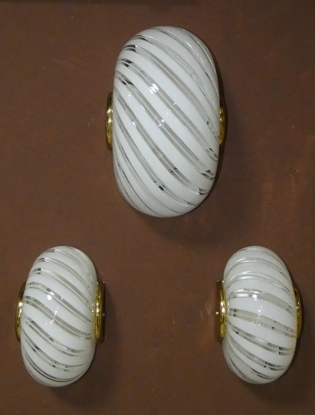3 Lampade da parete in vetro di Murano di F. Fabbian, Italia, anni '80 1