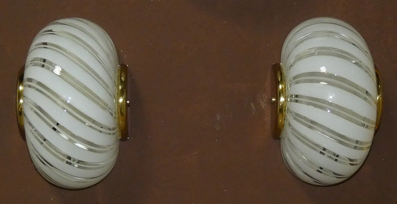 3 Lampade da parete in vetro di Murano di F. Fabbian, Italia, anni '80 9