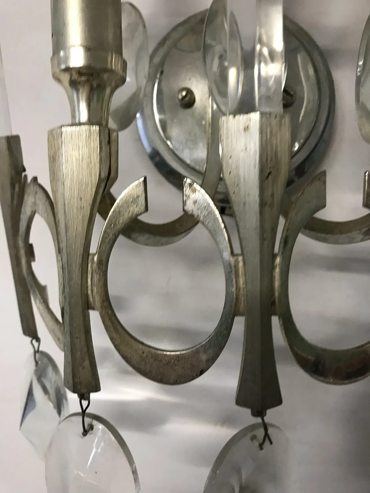 3 Appliques Mid-Century in cristallo di Gaetano Sciolari, anni '70 3