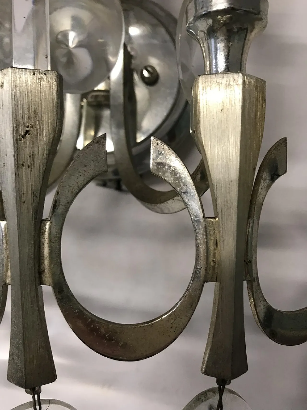 3 Appliques Mid-Century in cristallo di Gaetano Sciolari, anni '70 4