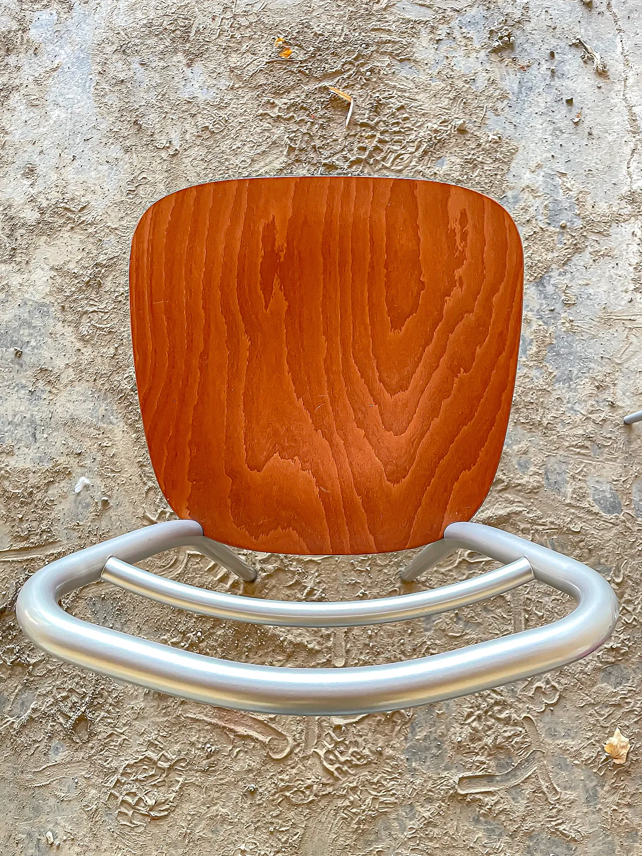 Set of 4 80s Calligaris cherry wood kitchen stools 7