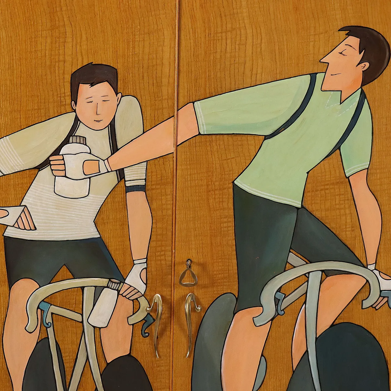 Armadio in metallo, ottone e mogano, '900 6