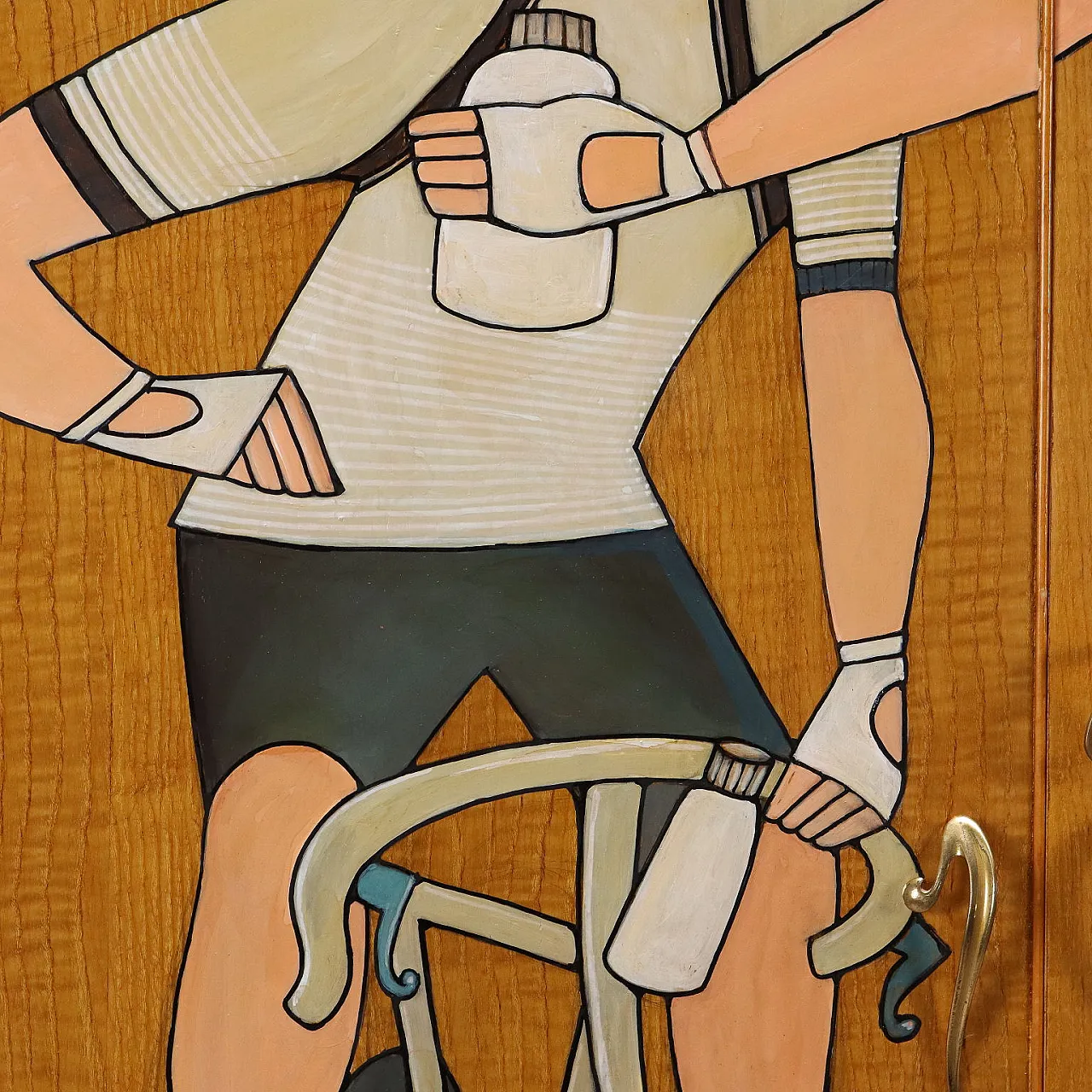 Armadio in metallo, ottone e mogano, '900 7