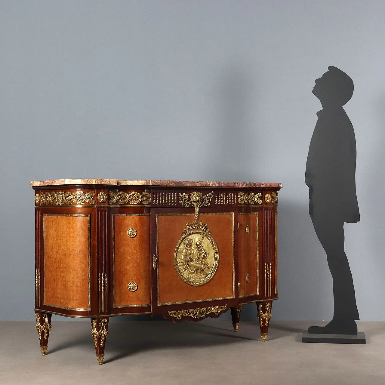 Credenza in stile Luigi XVI in legno e bronzo dorato, '800 2