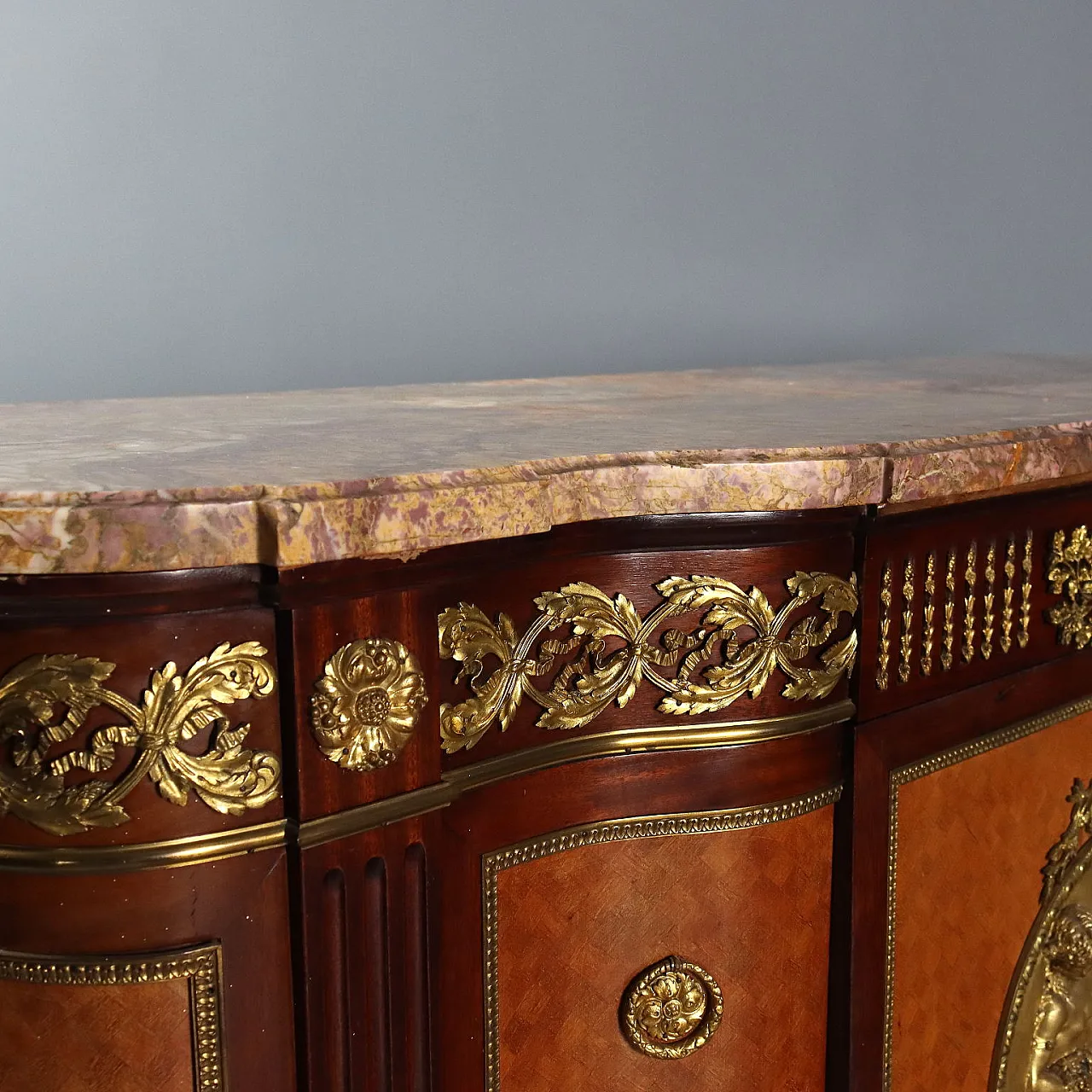 Credenza in stile Luigi XVI in legno e bronzo dorato, '800 5