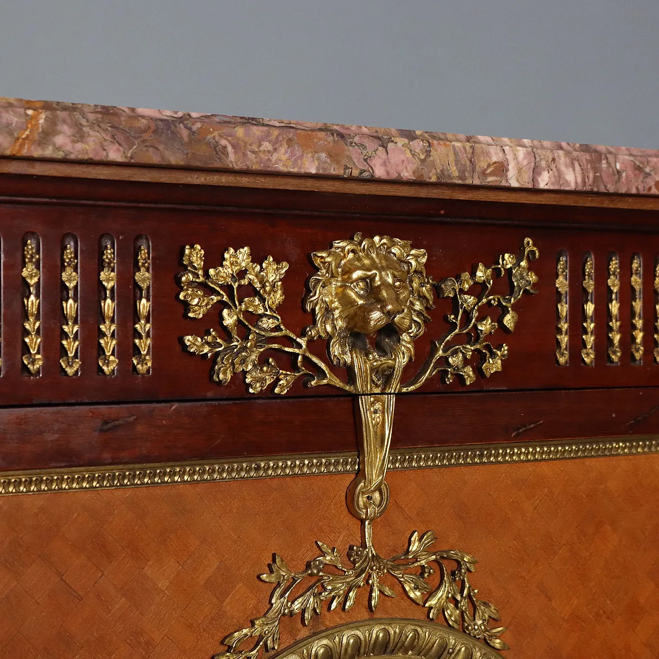 Credenza in stile Luigi XVI in legno e bronzo dorato, '800 7