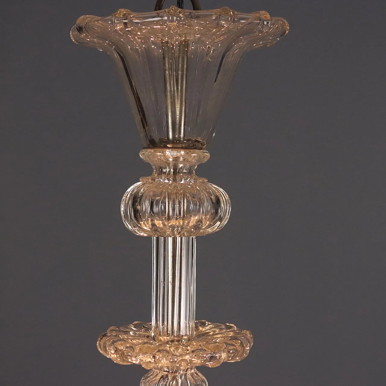 Lampadario veneziano in vetro soffiato di Murano, '800 3