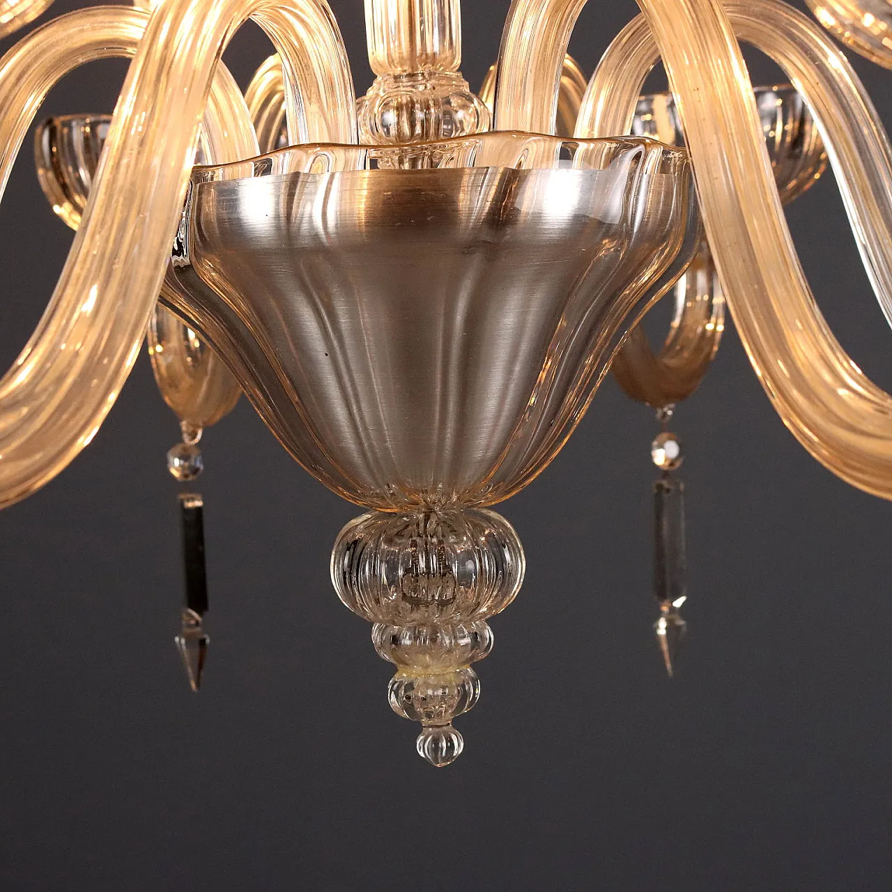 Lampadario veneziano in vetro soffiato di Murano, '800 7