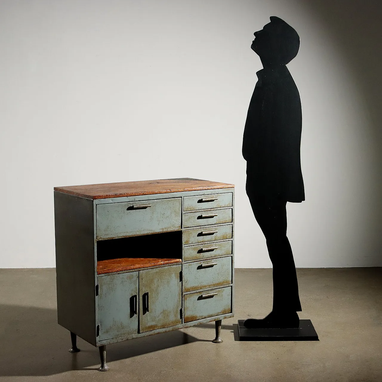 Industrial wardrobe in wood and metal, 1960s 3