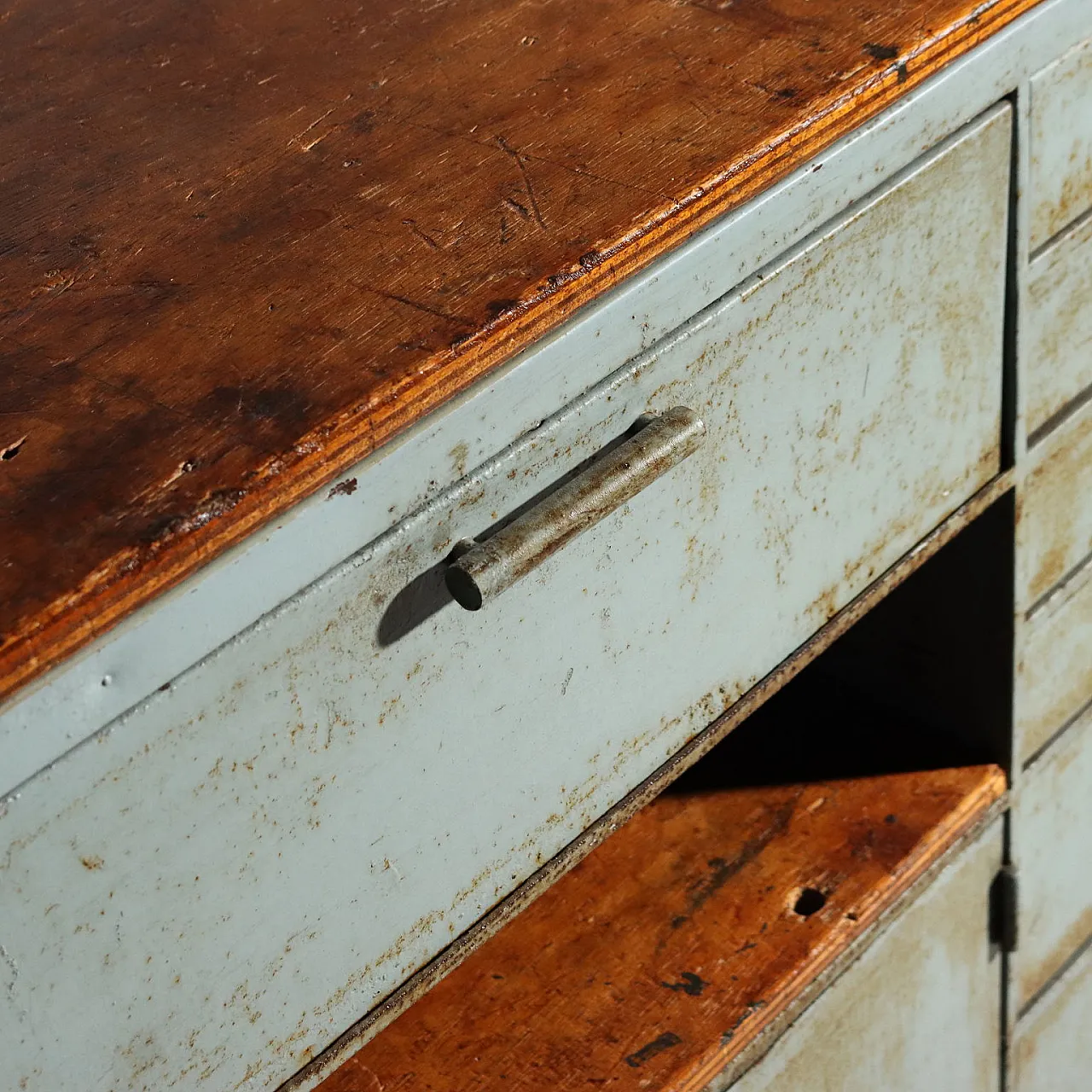 Industrial wardrobe in wood and metal, 1960s 6