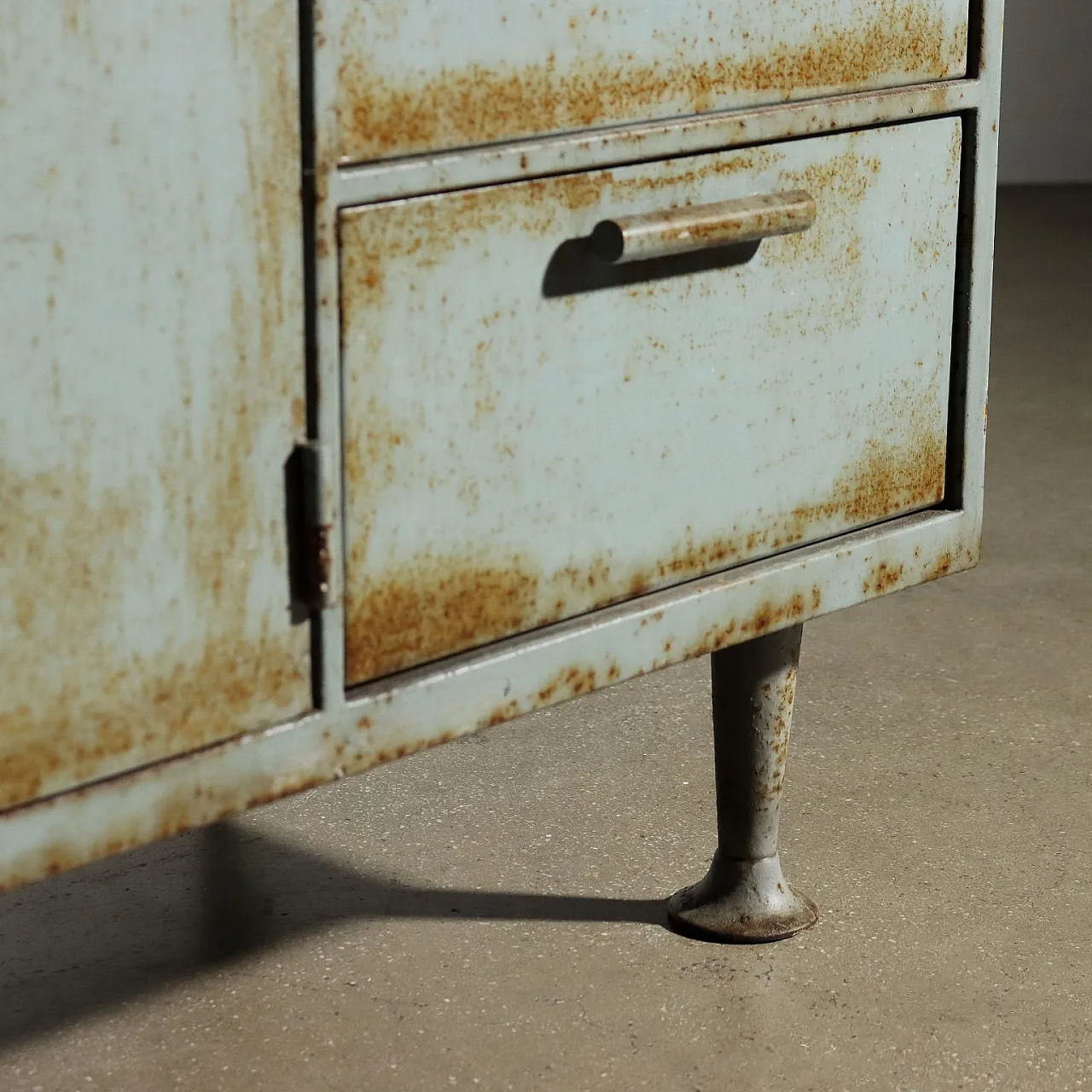 Industrial wardrobe in wood and metal, 1960s 10