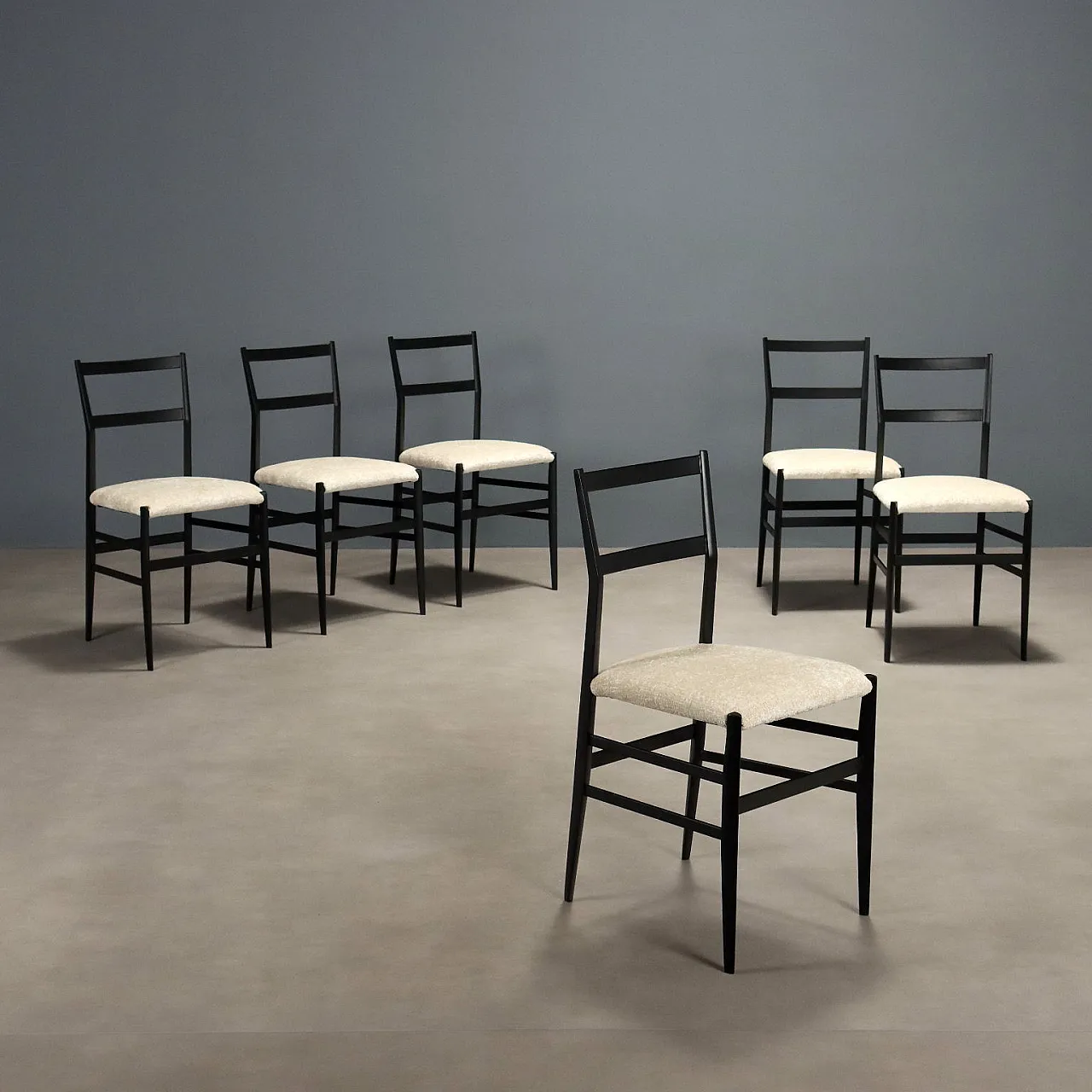 6 Chairs 699 Superleggera by Gio Ponti for Cassina, 20th century 1
