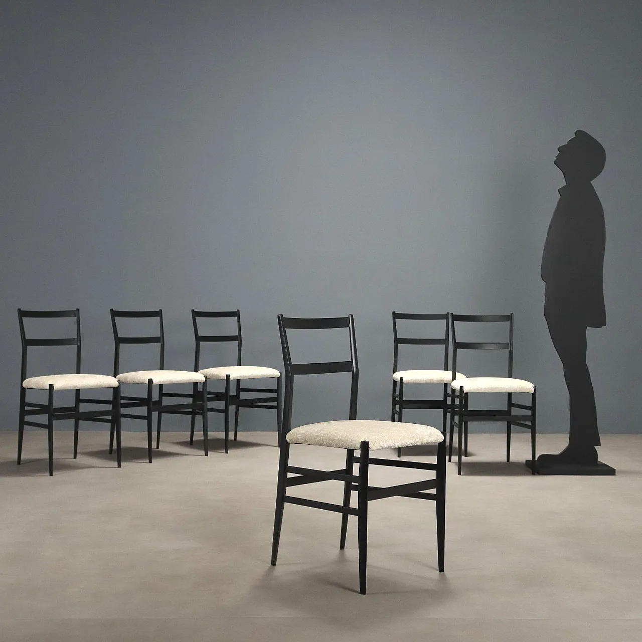 6 Chairs 699 Superleggera by Gio Ponti for Cassina, 20th century 3