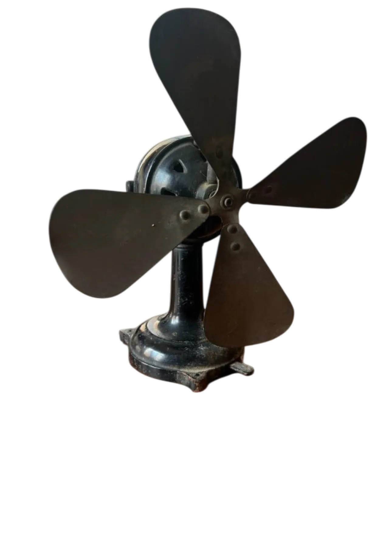 Table fan by Ercole Marelli in black cast iron, 1940s 9