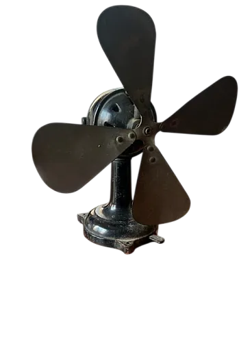 Table fan by Ercole Marelli in black cast iron, 1940s