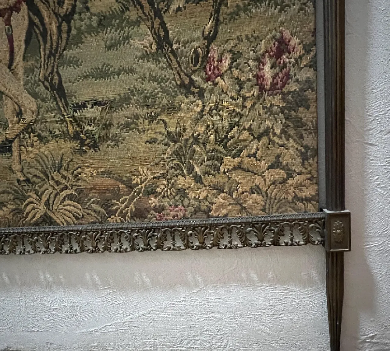 Aubusson style wall tapestry with integrated coat hooks, 1960s 2