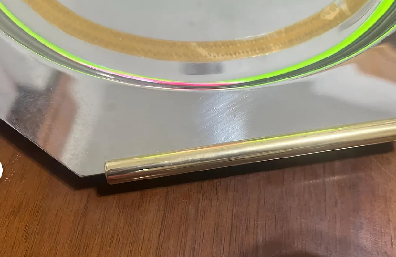 3 Vassoi da portata in metallo placcato in acciaio inox, anni '90 3