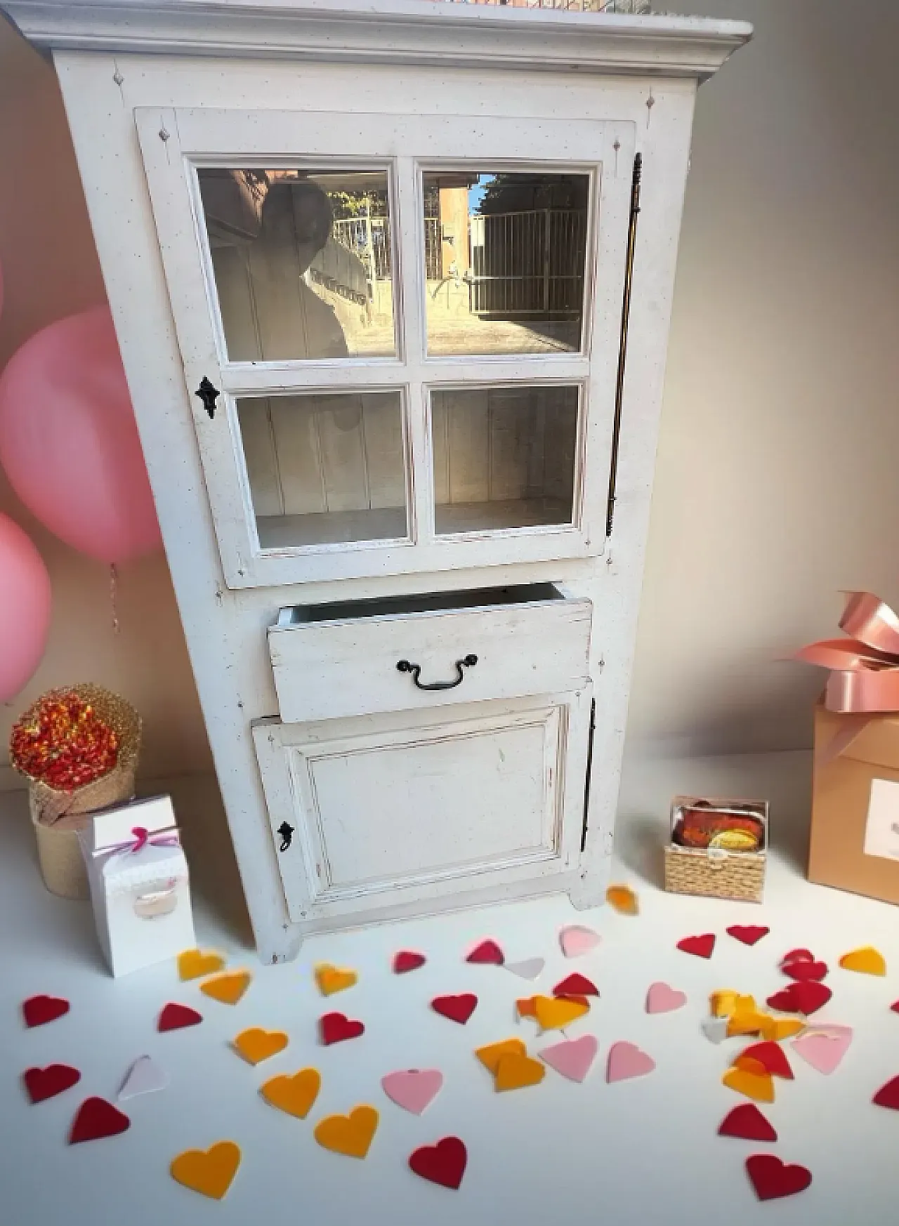 Mobile vetrina in legno anticato, '900 1