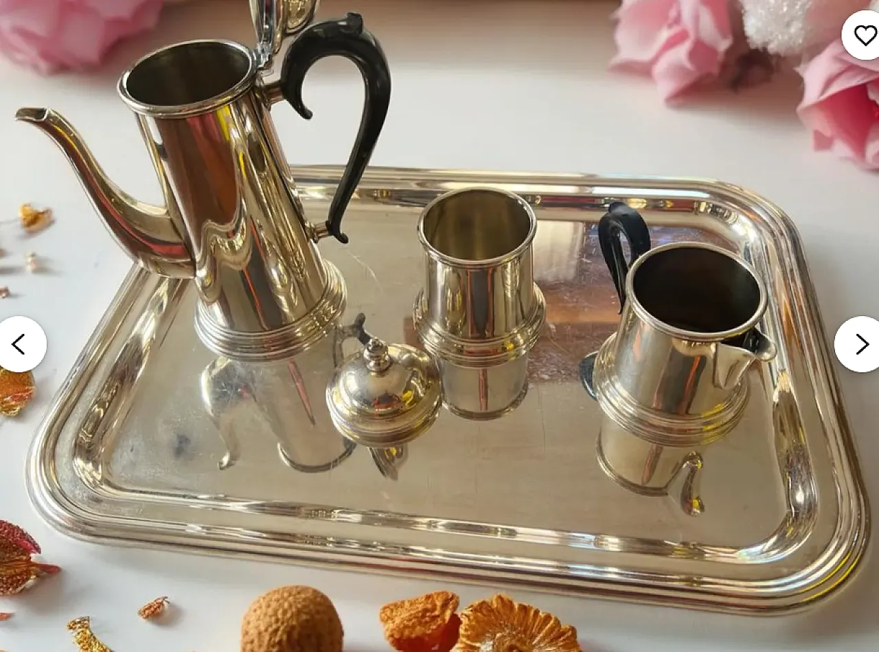 Silver plated coffee set, 20th century 1