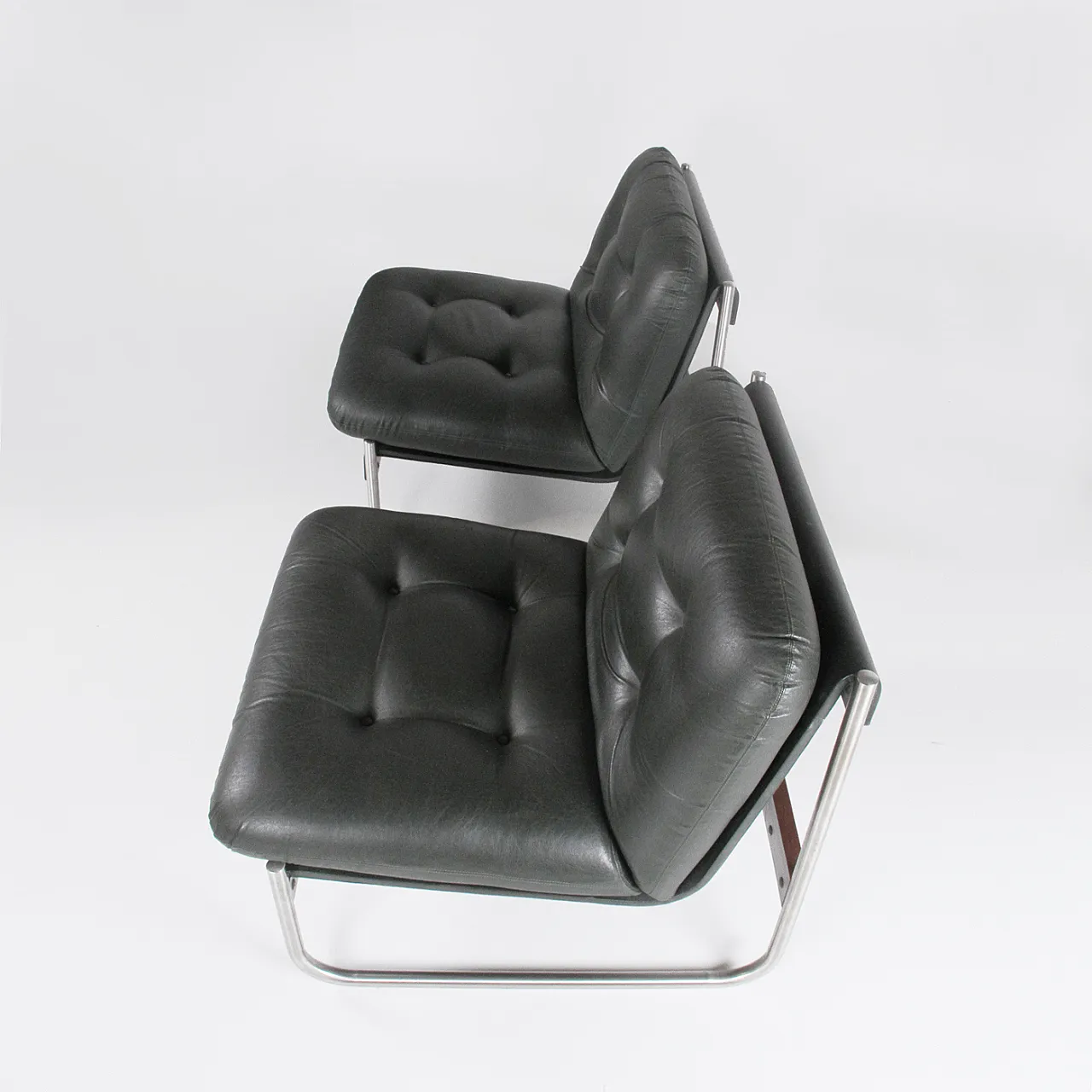 4 Faux leather armchairs, 1970s 18