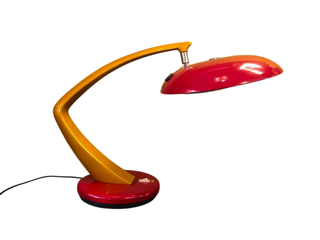 Boomerang table lamp in metal, 1960s 10