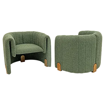 Pair of bouclè armchairs, 2000s