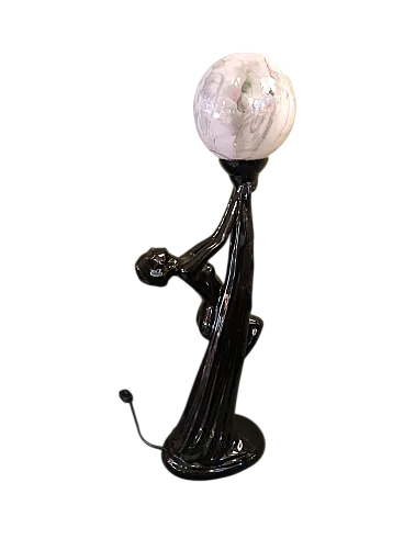 Ceramic lamp with sphere, 1980s