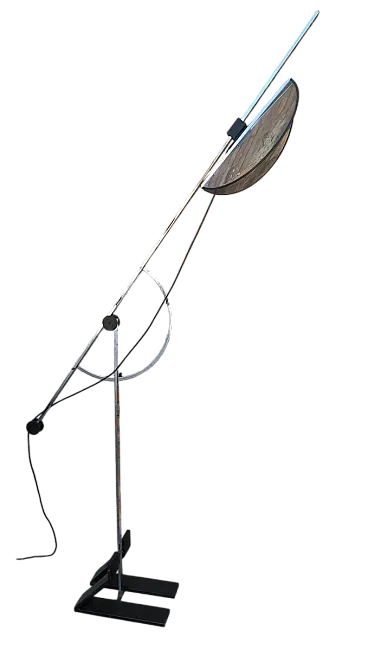 Lampada da terra Compass regolabile in acciaio, anni '70