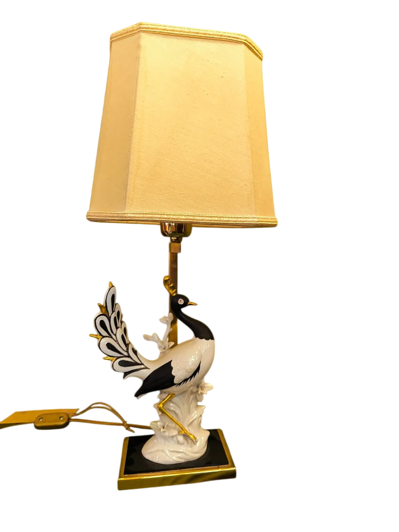 Swan lamp with lampshade, 1960s 11
