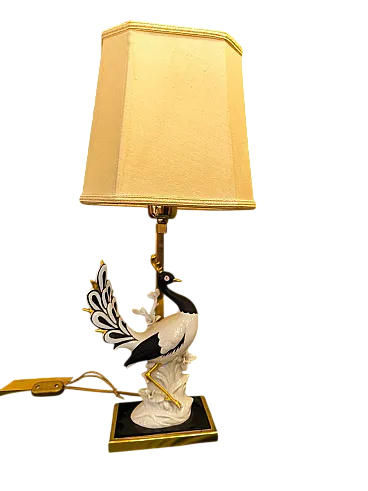 Swan lamp with lampshade, 1960s