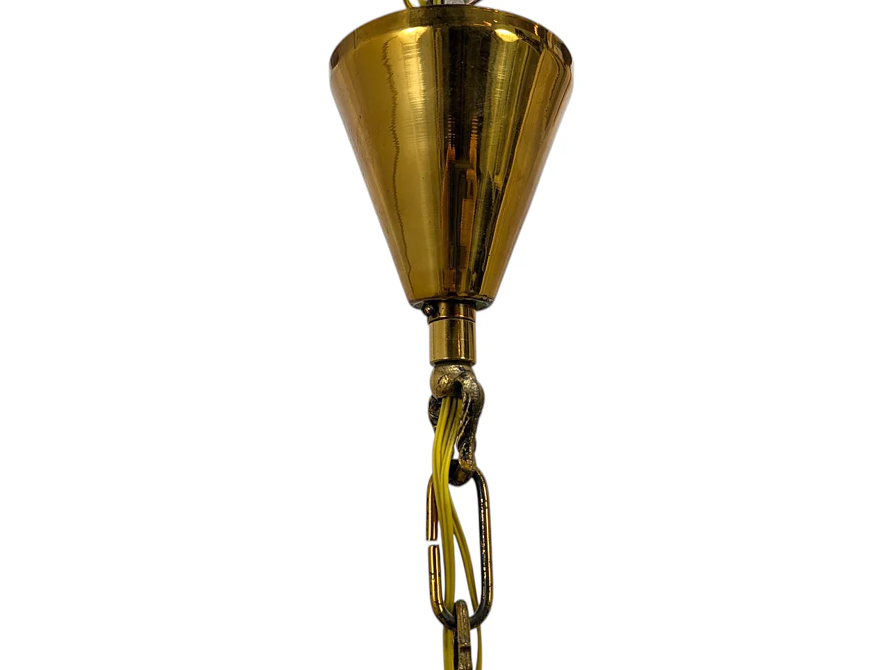 6-light brass pendant chandelier, 1960s 2