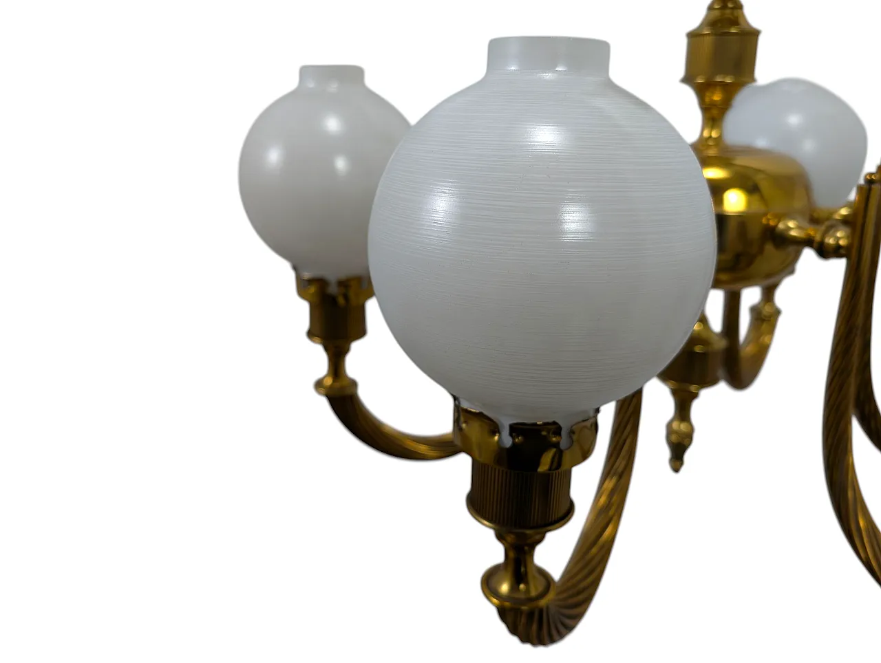 6-light brass pendant chandelier, 1960s 3