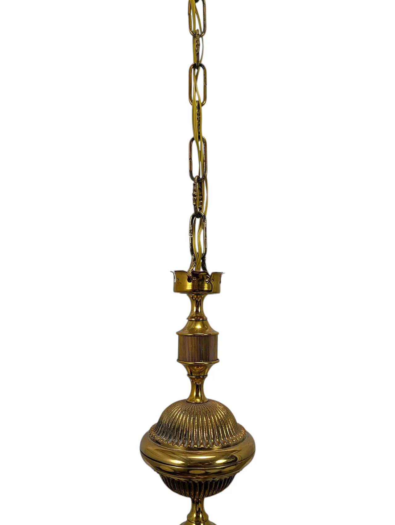 6-light brass pendant chandelier, 1960s 5